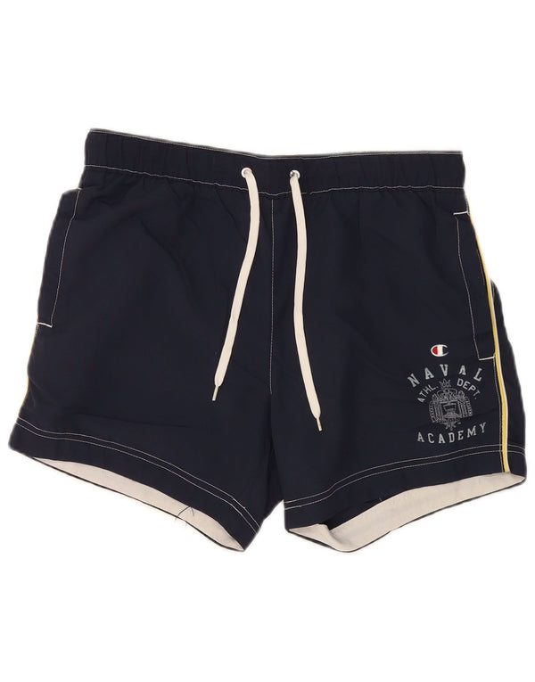 Champion Womens Graphic Swimming Shorts UK 10 Small  Navy Blue