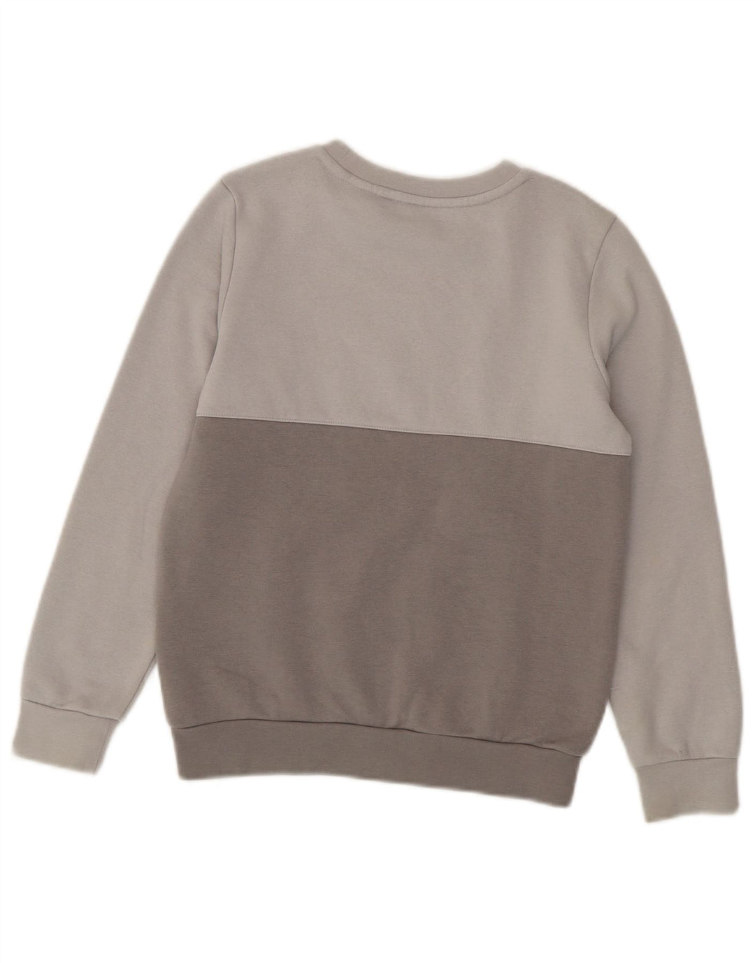 ADIDAS Boys Graphic Sweatshirt Jumper 9-10 Years Grey Colourblock Cotton