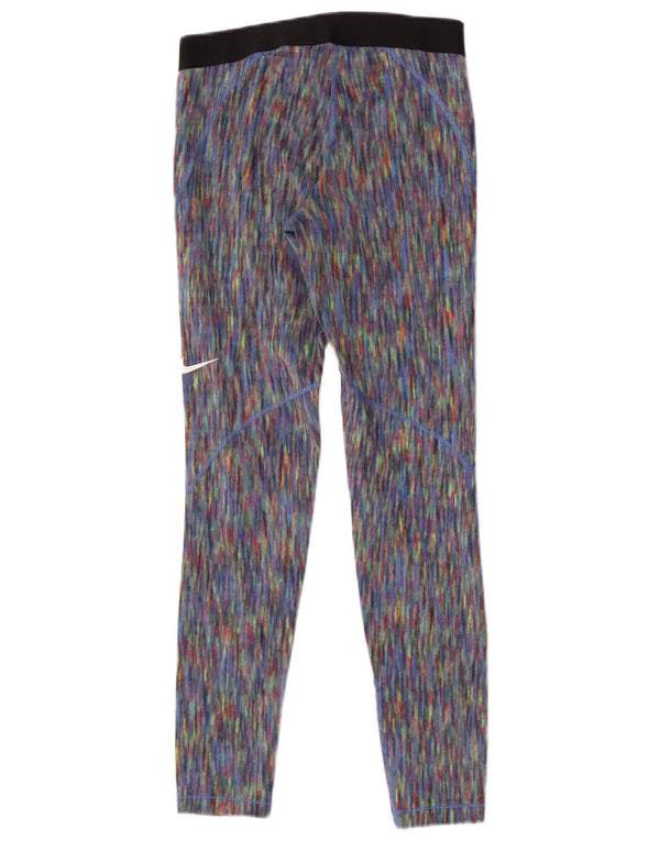 Nike Womens Leggings UK 12 Medium Multicoloured Polyester