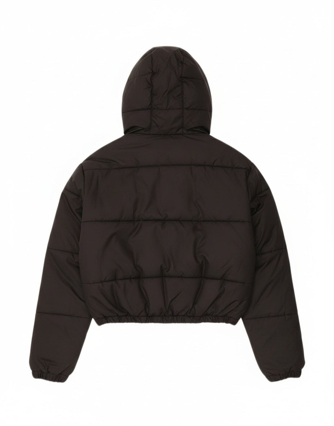Ellesse Womens Oversized Crop Hooded Padded Jacket UK 6 XS Black Polyester