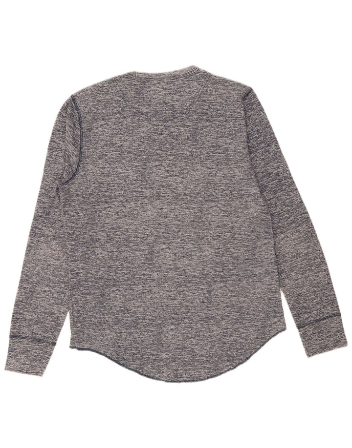 HOLLISTER Mens Top Long Sleeve Medium Navy Blue Flecked Cotton