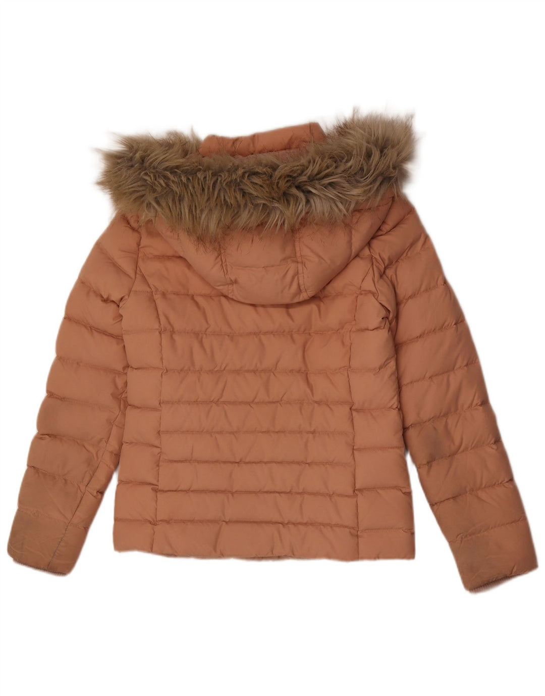 Tommy Hilfiger Womens Hooded Padded Jacket UK 10 Small Pink Polyester