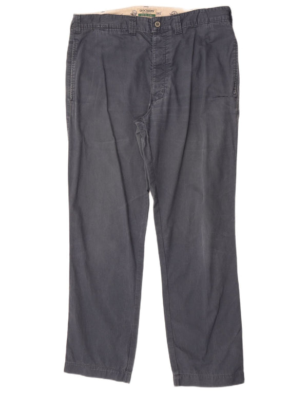 Dockers Mens Khakis Straight Corduroy Trousers W36 L29 Navy Blue