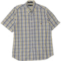 Gant Mens Short Sleeve Regular Fit Shirt Medium Blue Check Cotton