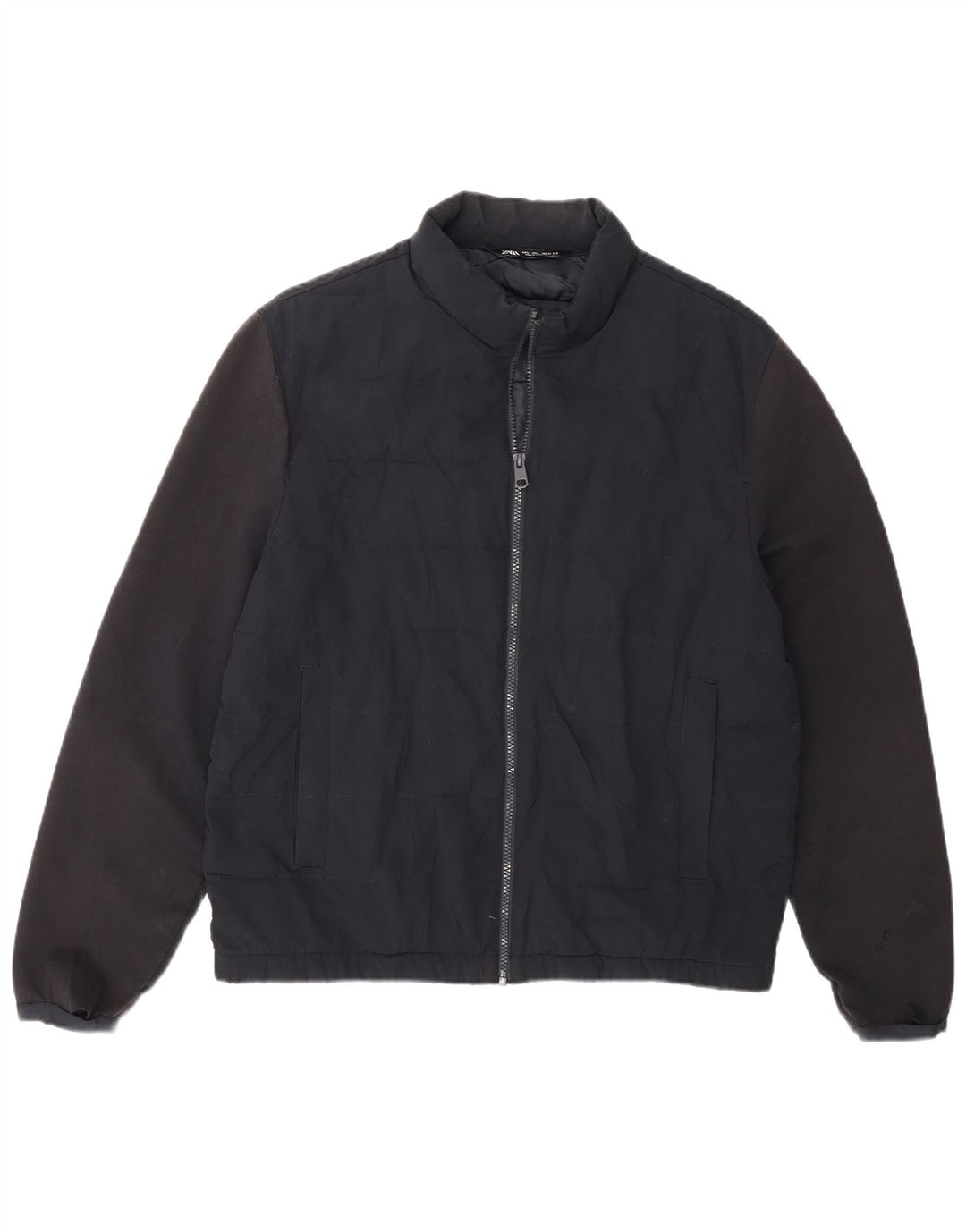 Zara Mens Padded Jacket UK 40 Large Navy Blue