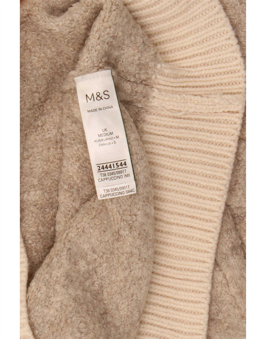 Marks & Spencer Womens Turtle Neck Jumper Sweater UK 14 Medium Beige