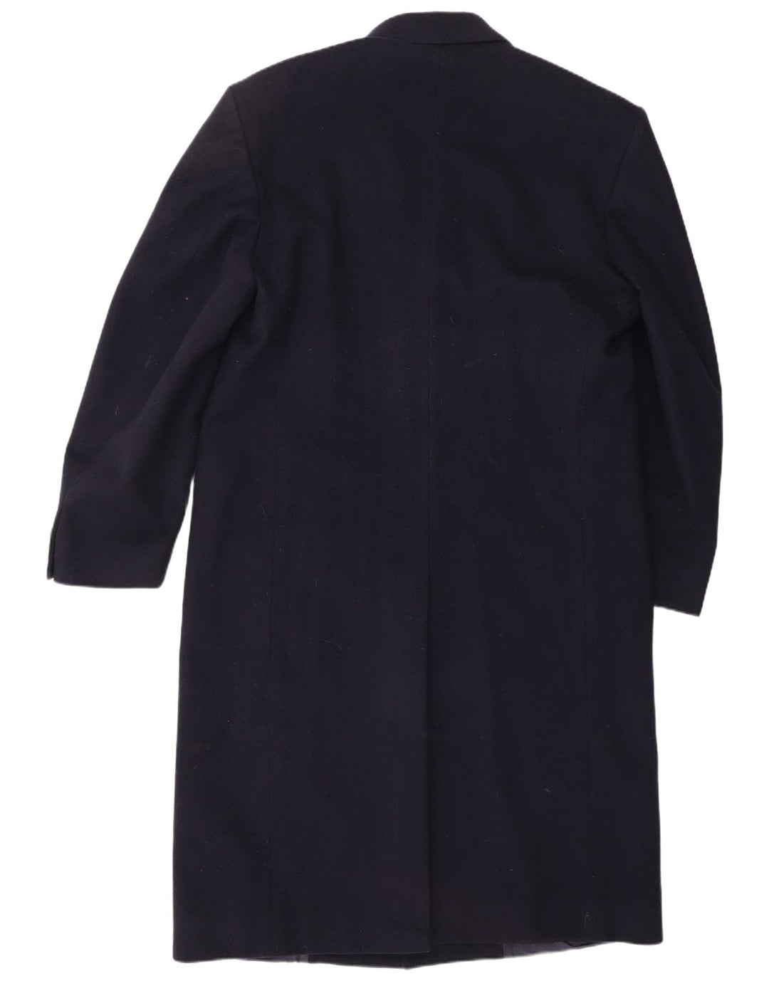 CROMBIE Mens Overcoat UK 40 Large Navy Blue New Wool Classic