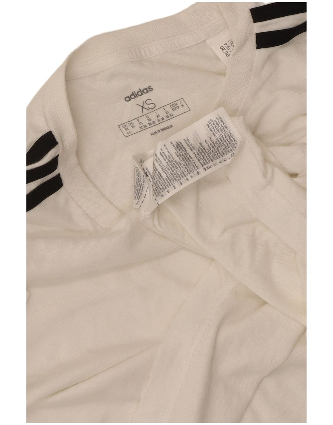 ADIDAS Womens Crop Oversized T-Shirt Top UK 4/6 XS White Cotton