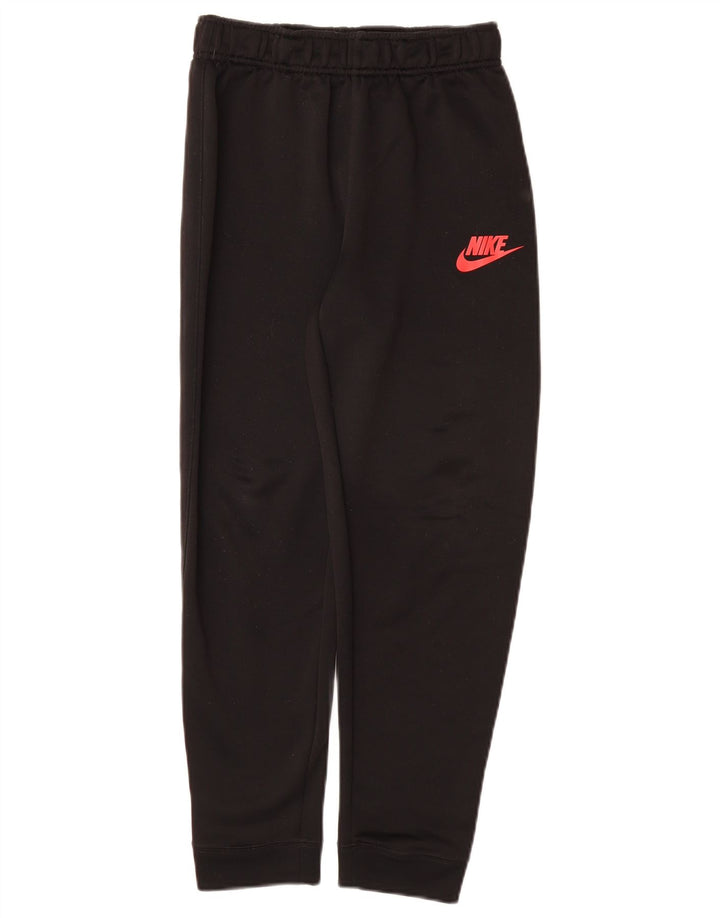 NIKE Boys Tracksuit Trousers Joggers 12-13 Years Large Black Polyester