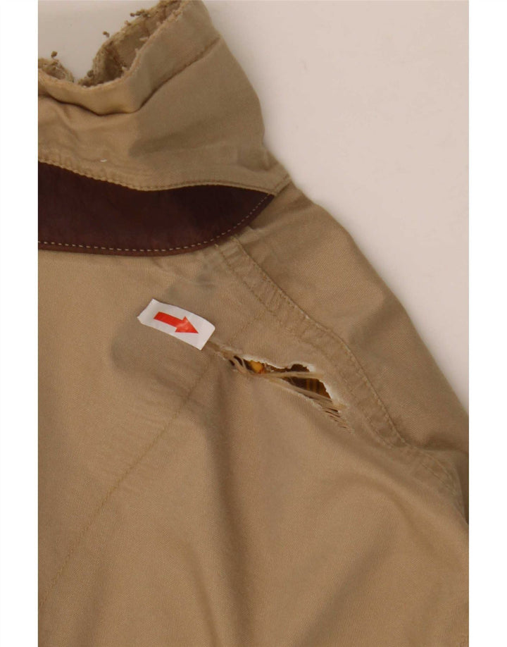 Timberland Mens Bomber Jacket UK 44 2XL Beige Cotton