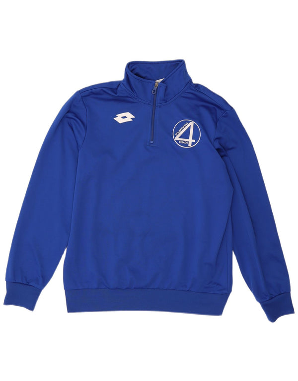 Lotto Mens Graphic Zip Neck Sweatshirt Jumper Large Blue Polyester