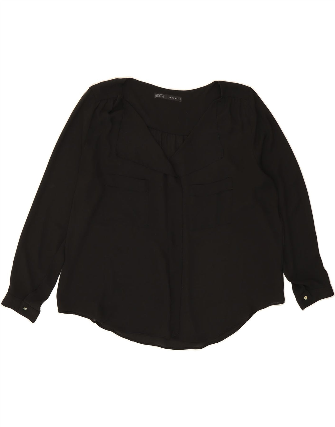 ZARA Womens See Through Shirt Blouse UK 20 2XL Black Vintage Zara and Second-Hand Zara from Messina Hembry 