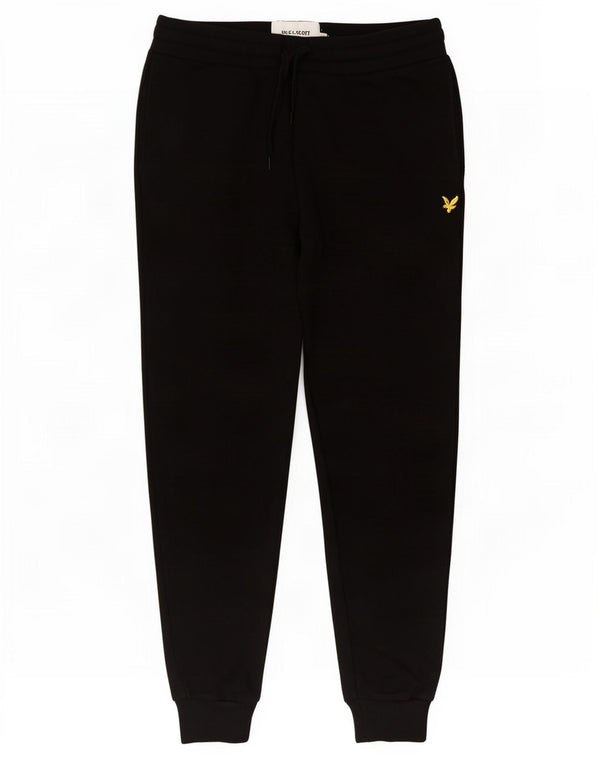 Lyle & Scott Mens Tracksuit Trousers Joggers Medium Black Cotton