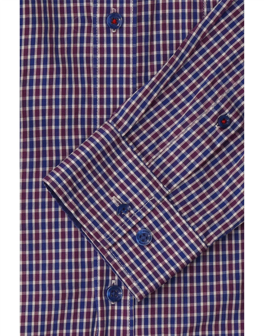 Pierre Cardin Mens Shirt Small Blue Check Polyester