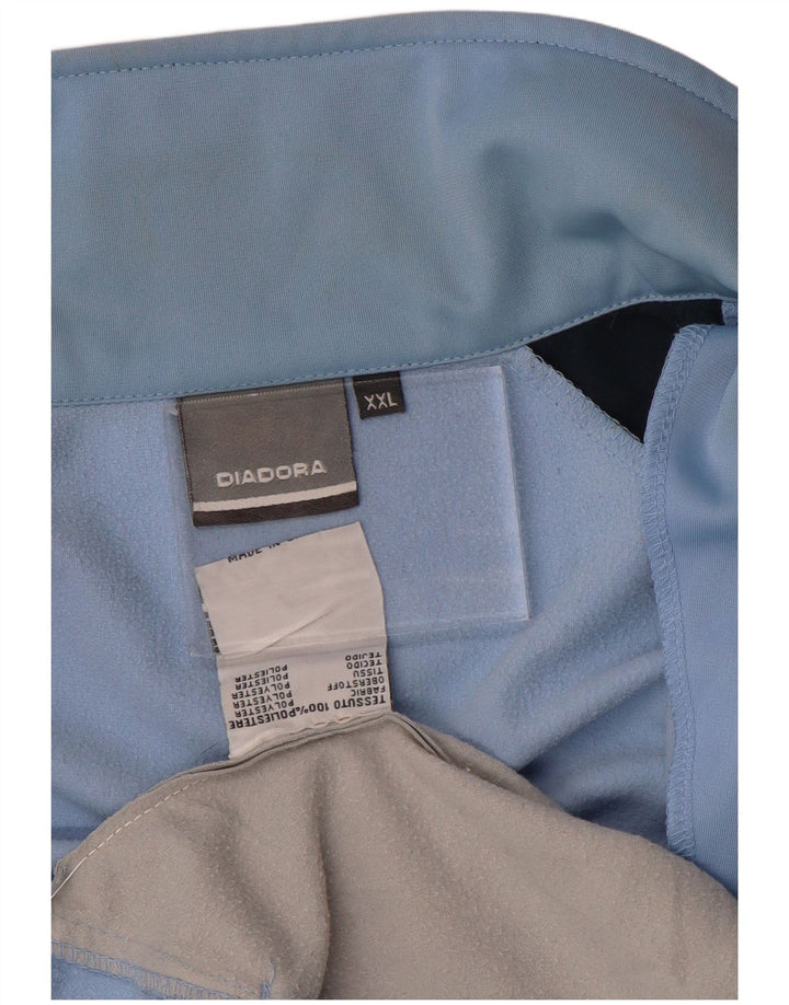 Diadora Mens Tracksuit Top Jacket 2XL Blue Colourblock Polyester