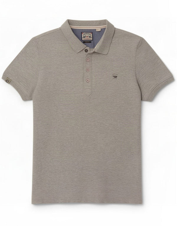 Diesel Mens Slim Fit Polo Shirt Small Grey Flecked Cotton