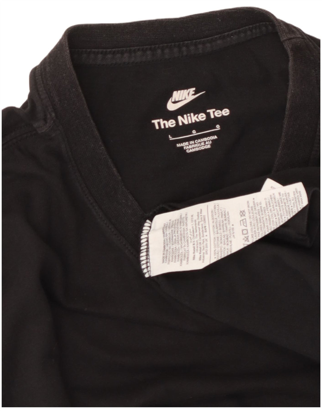 NIKE Mens T-Shirt Top Large Black Cotton