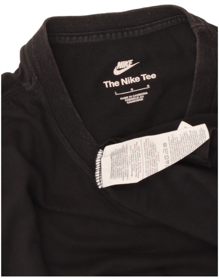 NIKE Mens T-Shirt Top Large Black Cotton