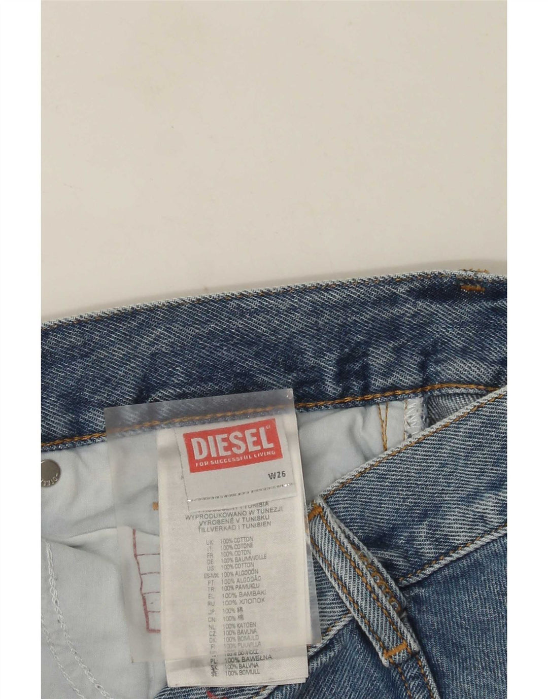 Diesel Womens Straight Jeans W26 L31 Blue Cotton