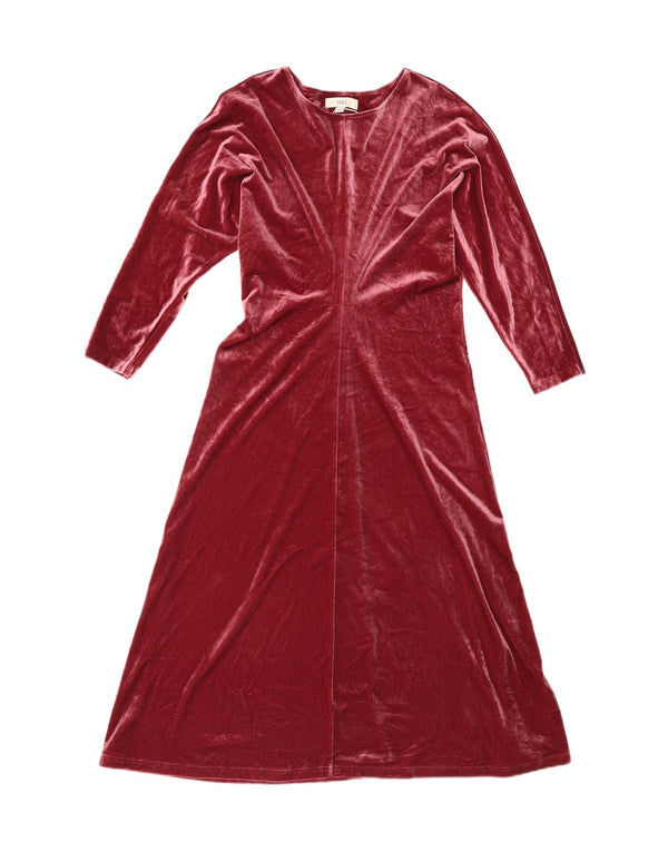Marks & Spencer Womens 3/4 Sleeve Maxi Dress UK 14 Medium Burgundy