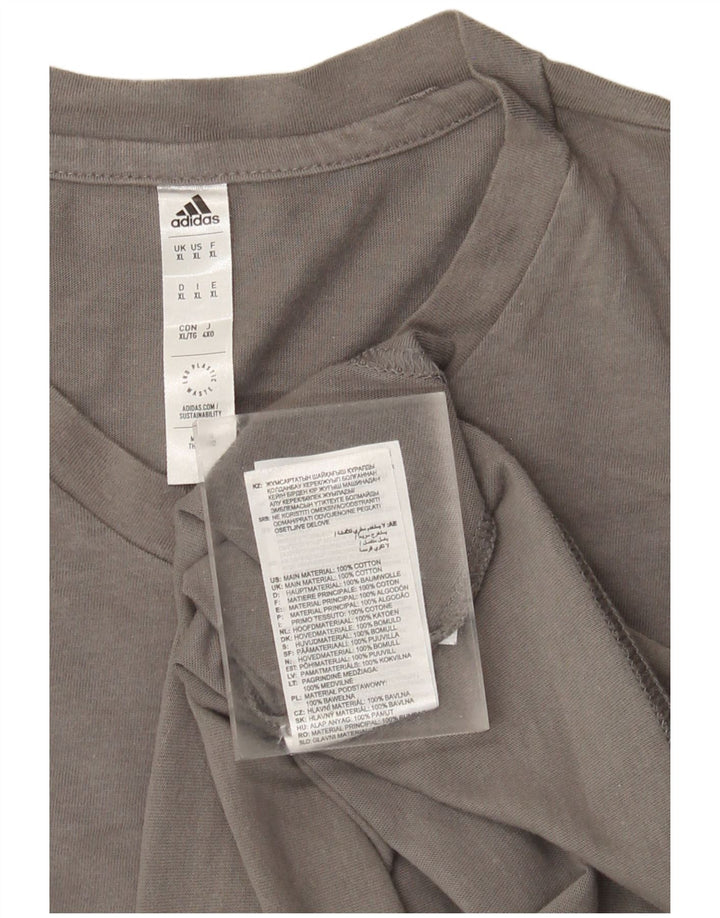 Adidas Mens T-Shirt Top XL Grey Cotton