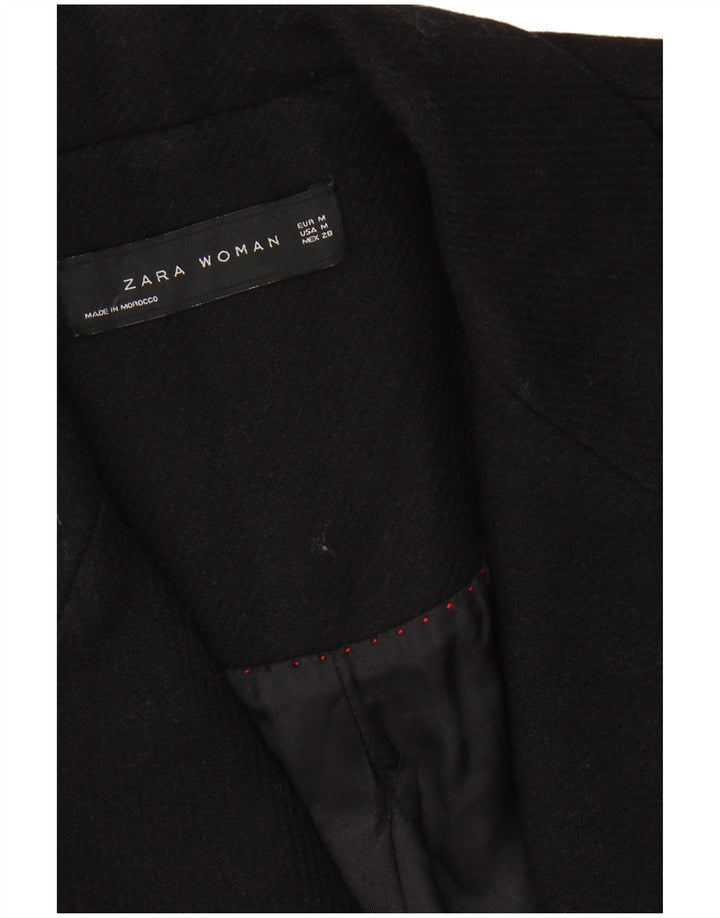 ZARA Womens Overcoat UK 14 Medium Black