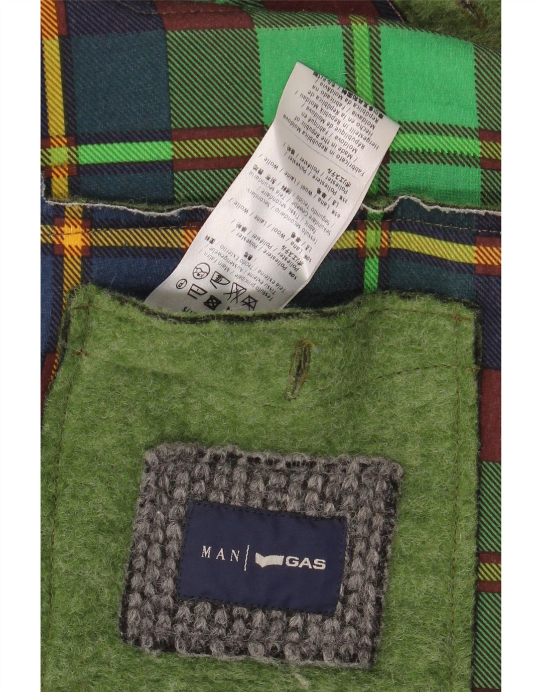 GAS Mens Bomber Jacket UK 40 Large Green Polyester