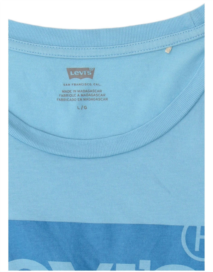 LEVI'S Womens Graphic T-Shirt Top UK 14 Large Blue