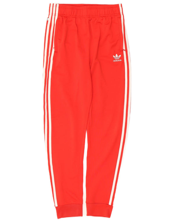 Adidas Boys Tracksuit Trousers Joggers 13-14 Years Red Polyester