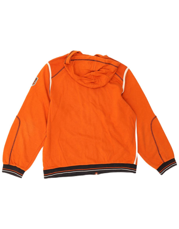 Lotto Boys Graphic Zip Hoodie Sweater 15-16 Years XL Orange Colourblock