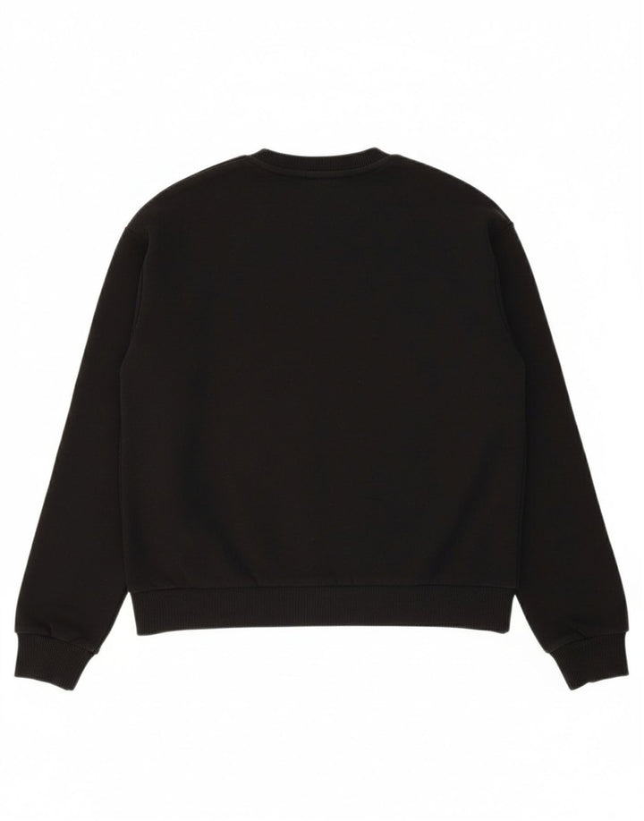 FILA Womens Oversized Sweatshirt Jumper UK 10 Small Black Colourblock