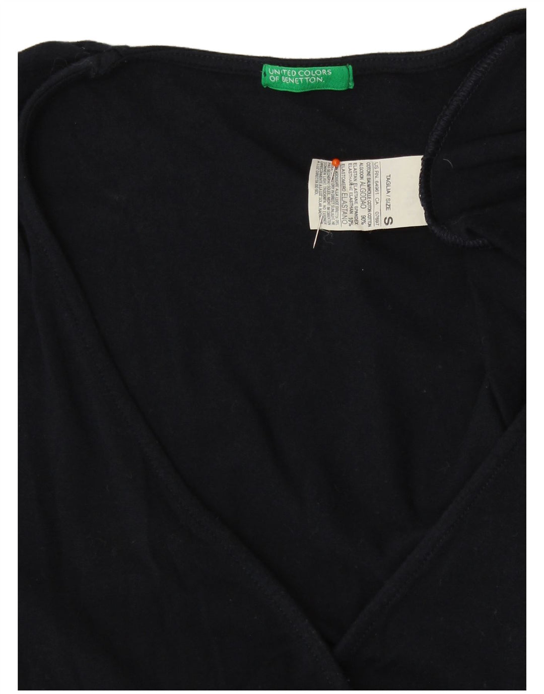 UNITED COLORS OF BENETTON Womens Blouse Top UK 8 Small Navy Blue Classic