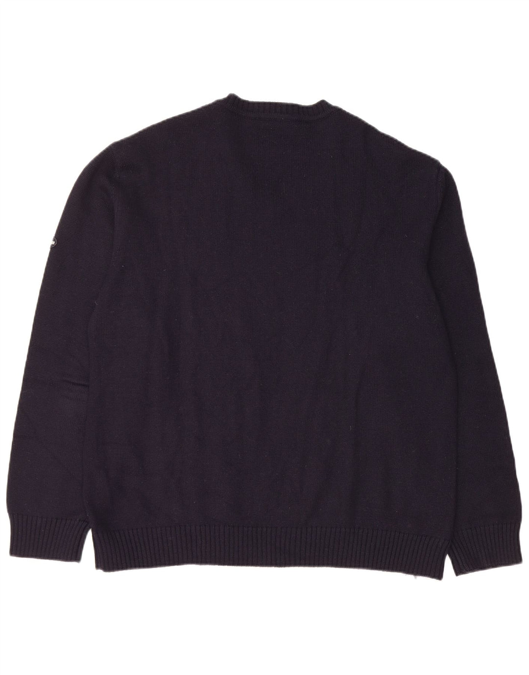 NAVIGARE Mens V-Neck Jumper Sweater XL Navy Blue Argyle/Diamond