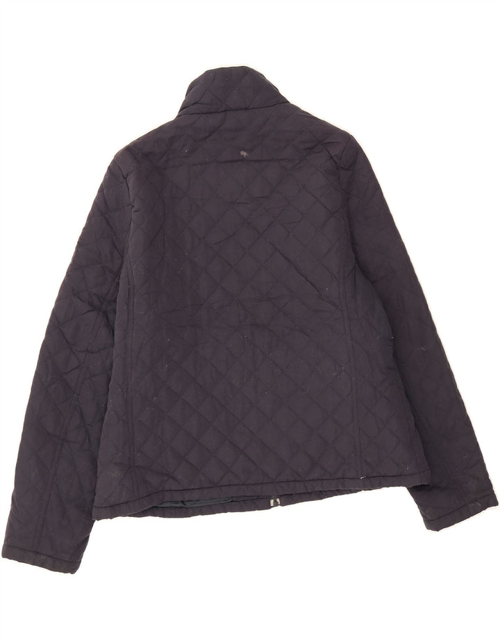 CREW CLOTHING Womens Quilted Jacket UK 16 Large Navy Blue Polyester Vintage Crew Clothing and Second-Hand Crew Clothing from Messina Hembry 
