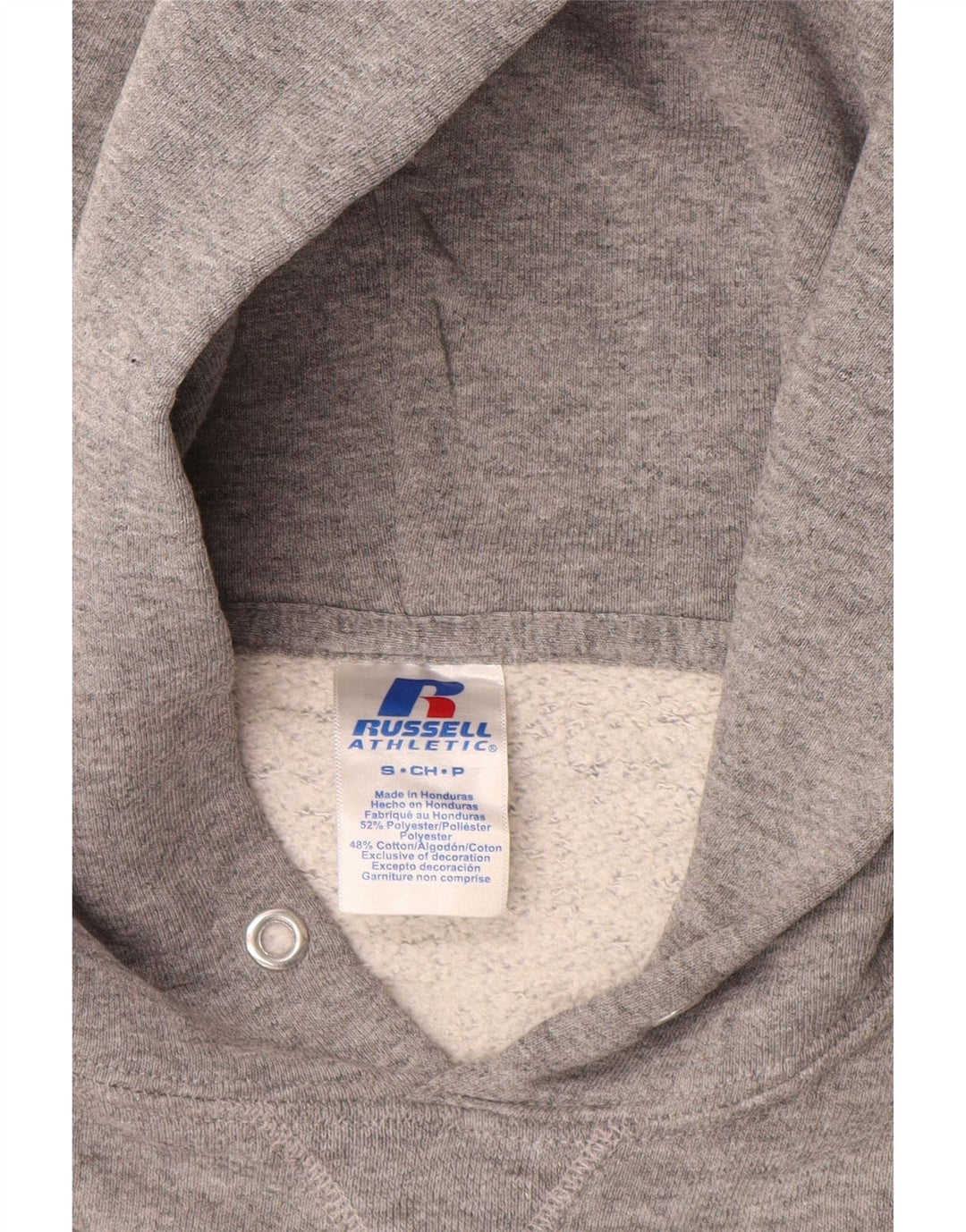 RUSSELL ATHLETIC Mens Graphic Hoodie Jumper Small Grey Polyamide