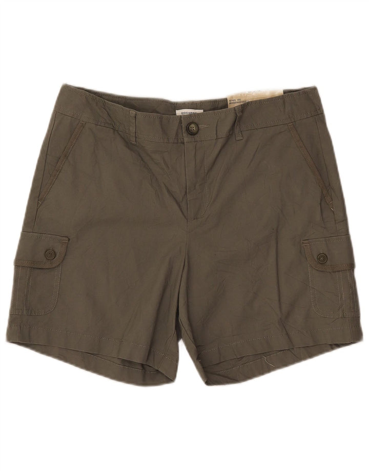 Dockers Womens Stretch Cargo Shorts US 10 Large W32  Khaki Cotton