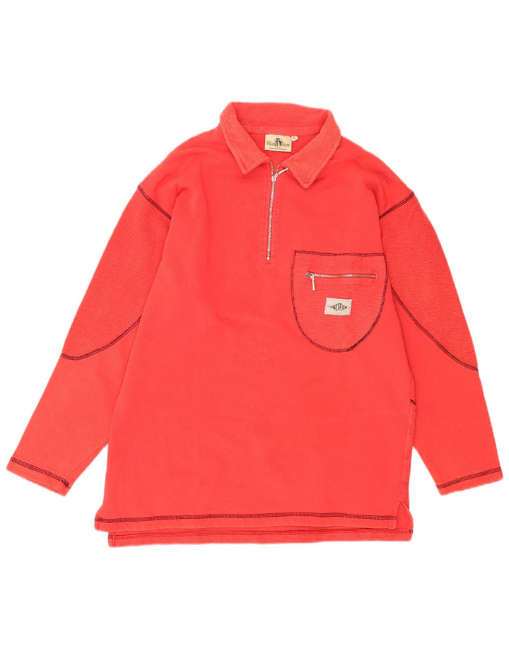 Uncle Sam Mens Graphic Polo Neck Sweatshirt Jumper Large Red Cotton