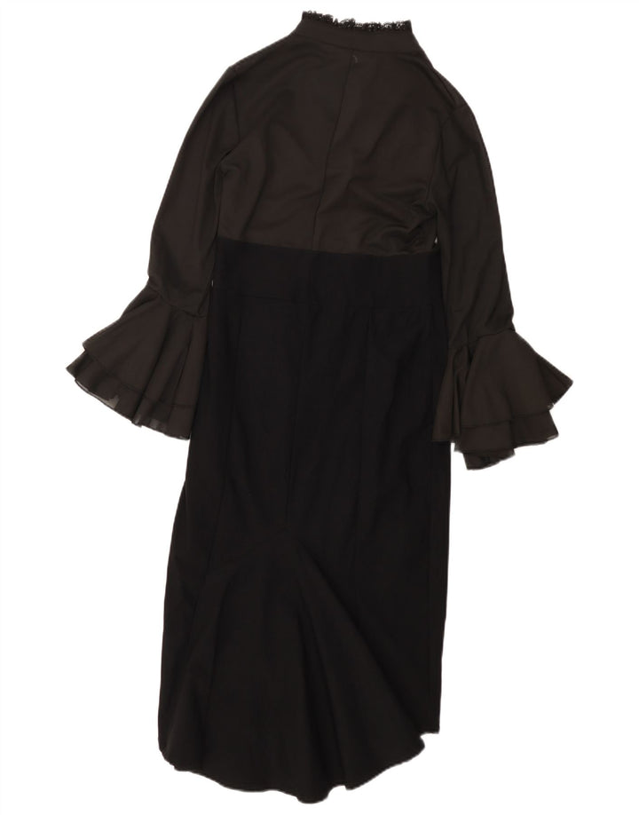 KILLSTAR Womens Long Sleeve Maxi Dress UK 8 Small Black Colourblock