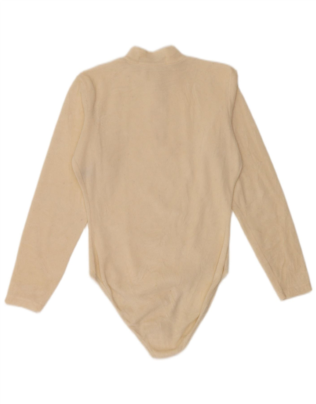 FILA Womens Long Sleeve Fleece Bodysuit IT 42 Medium Off White