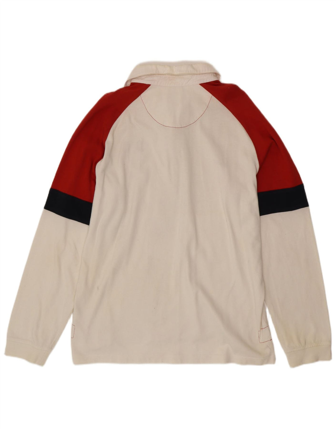 NIKE Mens Long Sleeve Rugby Polo Shirt UK 45/47 XL White Colourblock