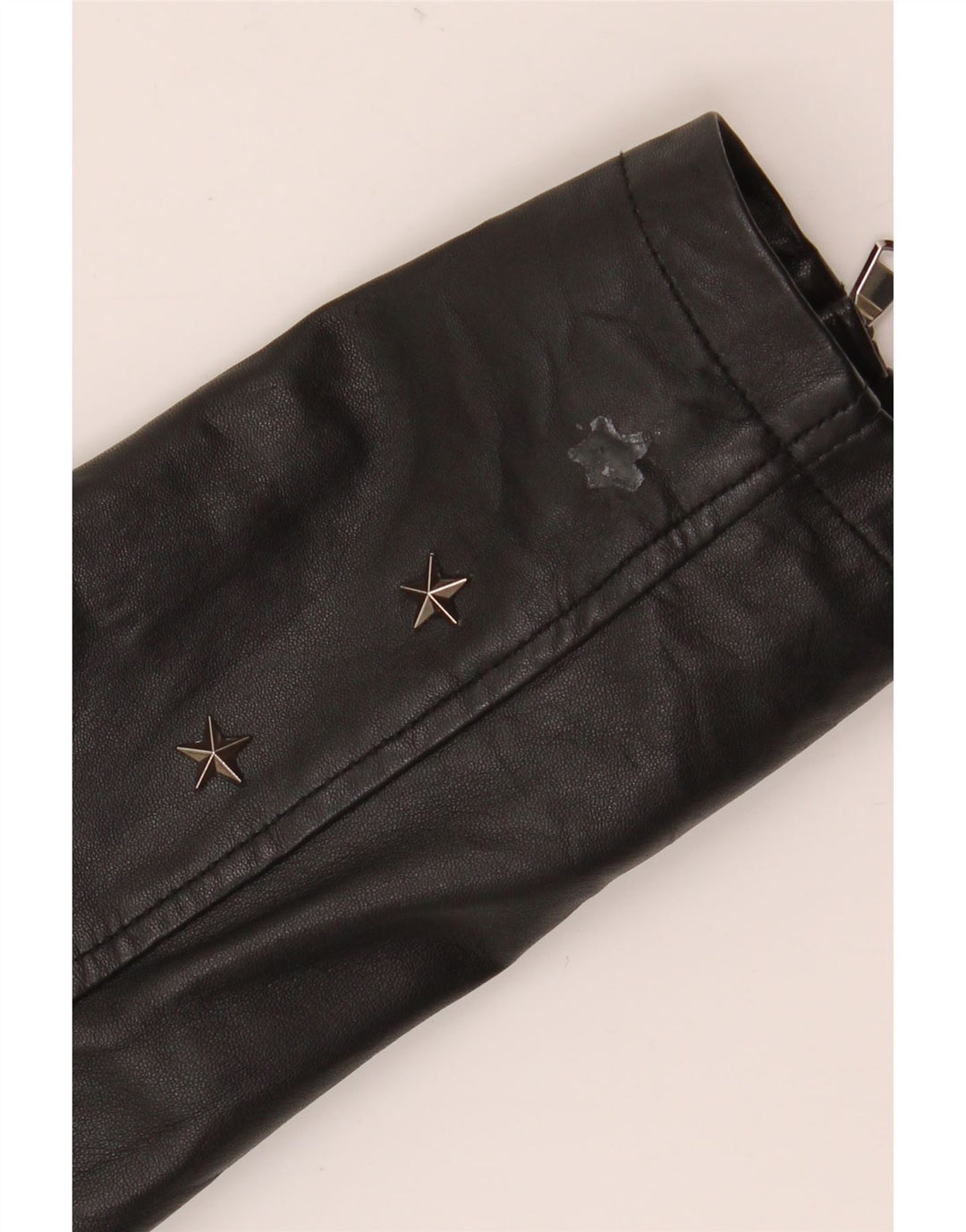 Conbipel Womens Leather Biker Jacket IT 40 Small Black Leather