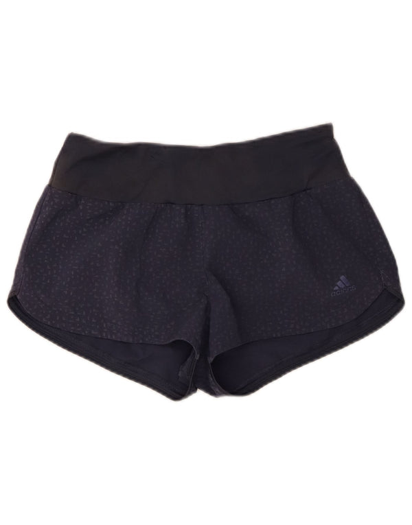 Adidas Womens Climalite Sport Shorts UK 4/6 XS Navy Blue Spotted