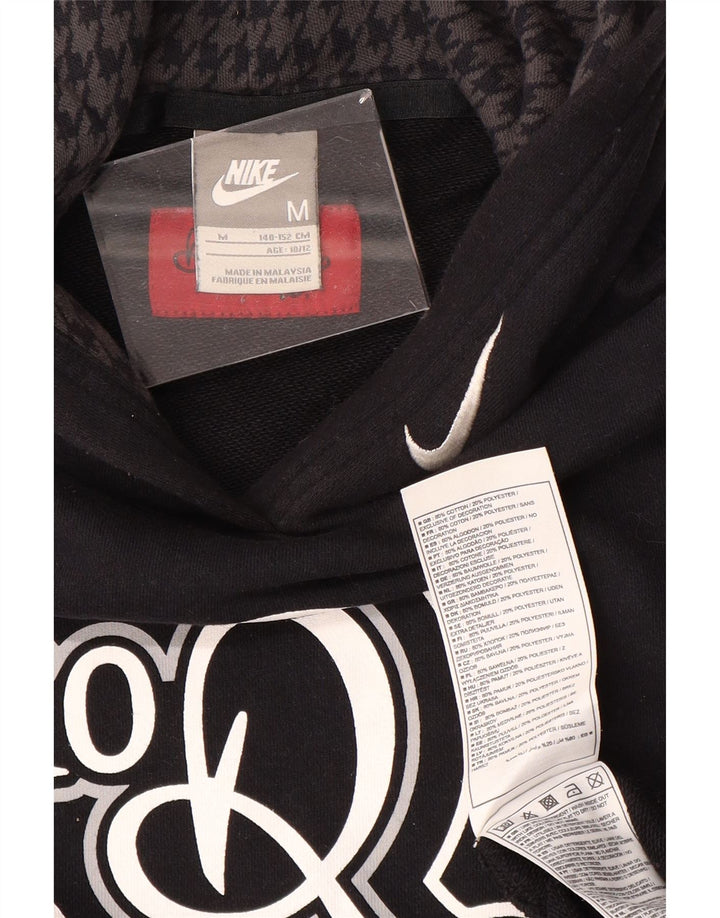 NIKE Boys Graphic Sleeveless Hoodie Jumper 10-11 Years Medium Black Cotton