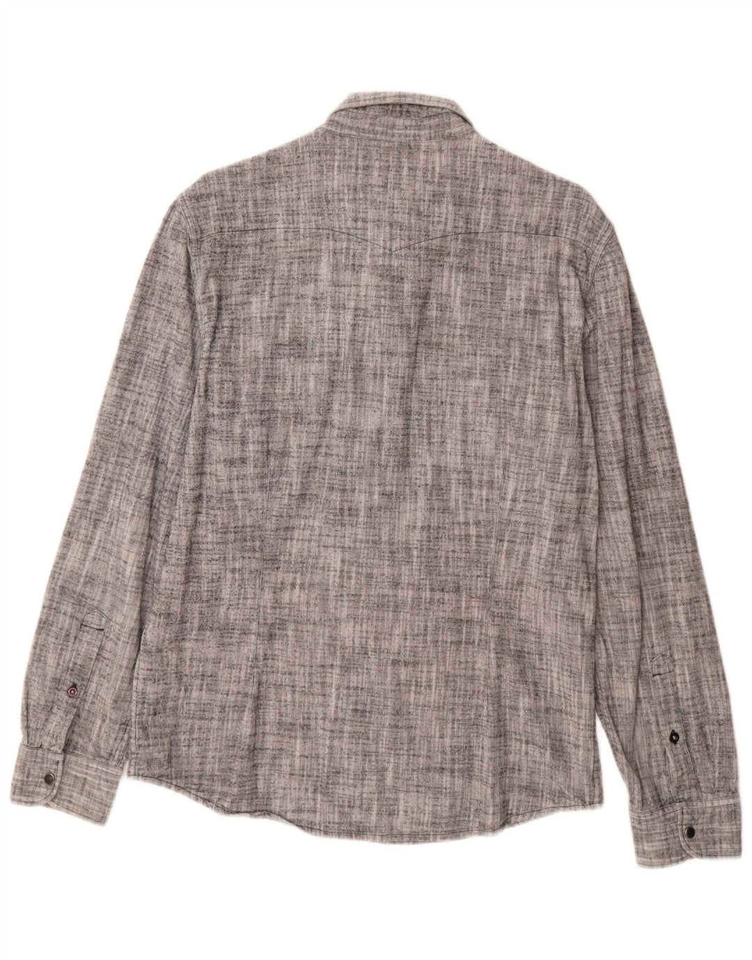 Lee Mens Slim Fit Flannel Shirt Large Grey Flecked Cotton