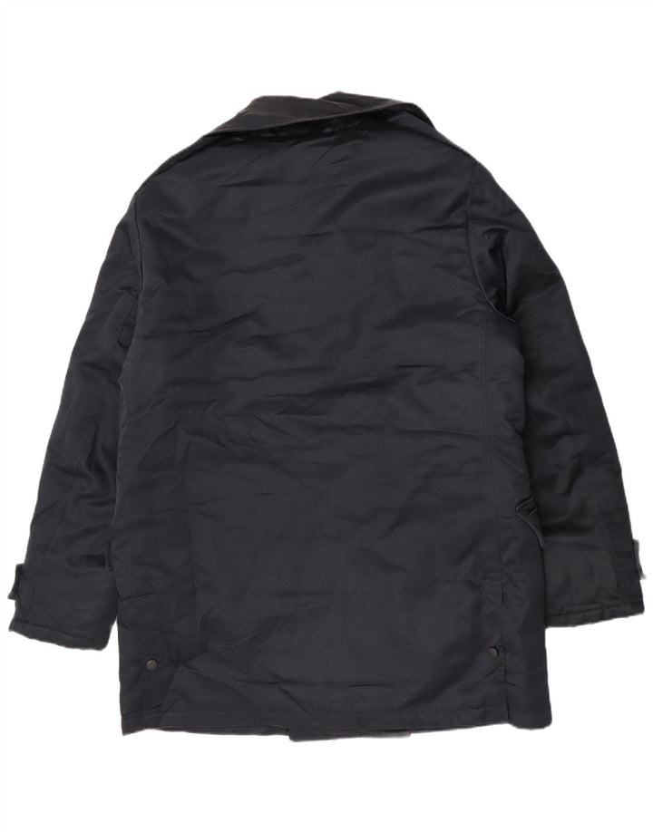Blauer Mens Double Breasted Coat UK 40 Large Navy Blue Polyester