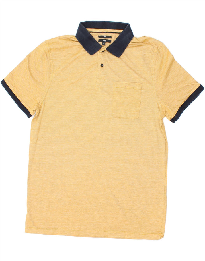 JULES Mens Slim Polo Shirt Large Yellow Cotton Vintage Jules and Second-Hand Jules from Messina Hembry 