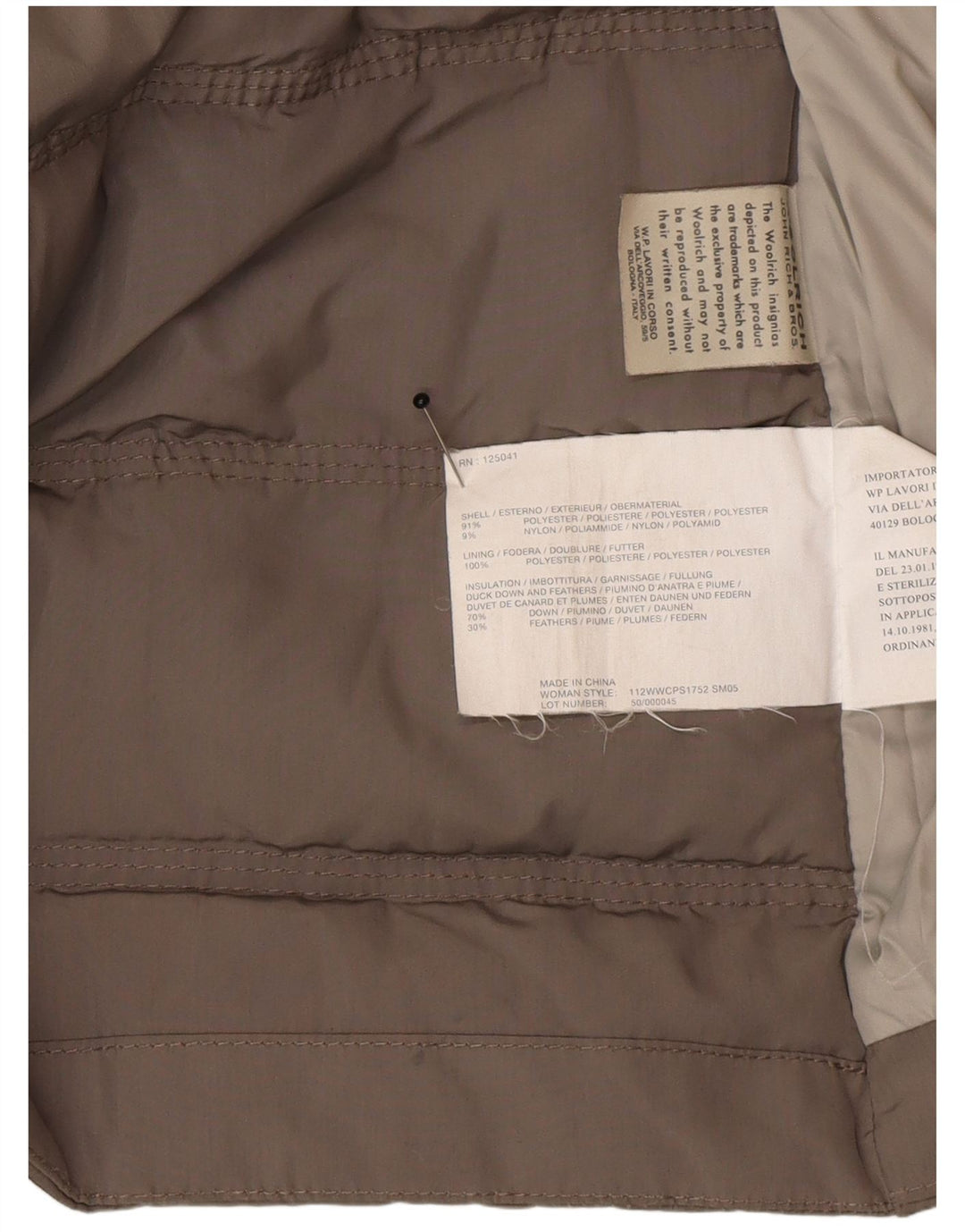 Woolrich Womens Hooded Padded Coat UK 6 XS Grey Polyester Winter
