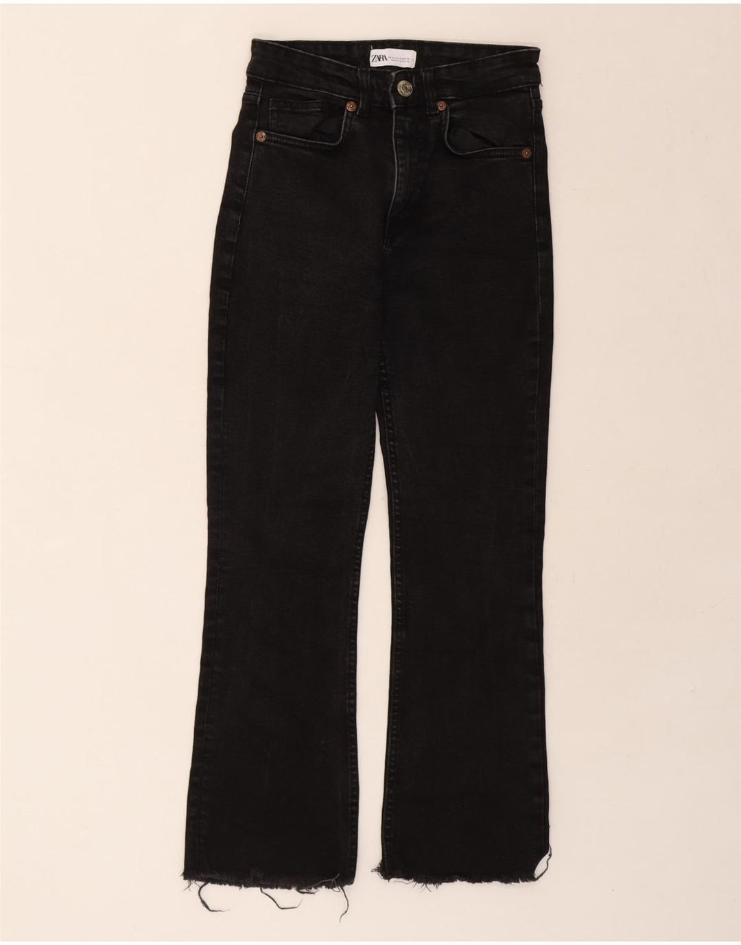 ZARA Womens Bootcut Jeans EU 36 XS W26 L26 Black Vintage Zara and Second-Hand Zara from Messina Hembry 