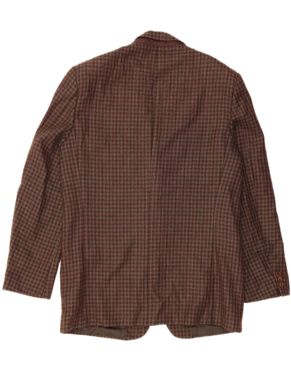 RENATO BARBANO Mens 2 Button Blazer Jacket UK 40 Large Brown Check