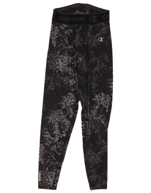 Champion Mens Performance Graphic Leggings Small Grey Camouflage